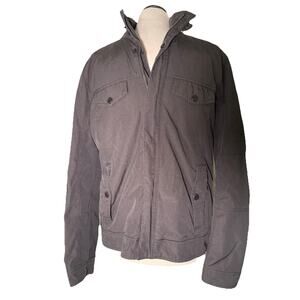 Vintage Kenneth Cole New York Mens Bomber Jacket Medium Black Full Zip Military